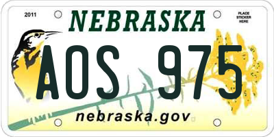 NE license plate AOS975