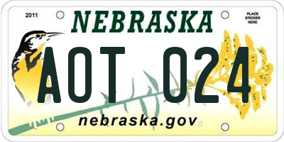 NE license plate AOT024