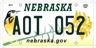 NE license plate AOT052