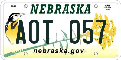 NE license plate AOT057