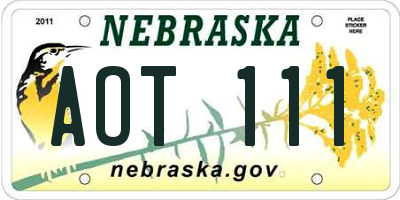 NE license plate AOT111
