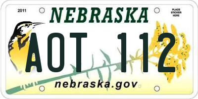 NE license plate AOT112