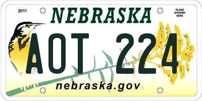 NE license plate AOT224