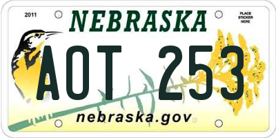 NE license plate AOT253