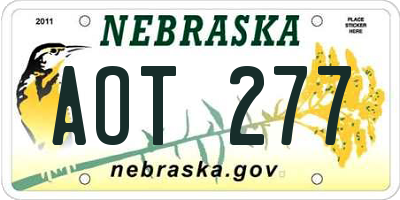 NE license plate AOT277