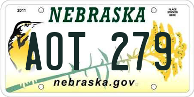 NE license plate AOT279
