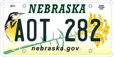 NE license plate AOT282