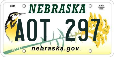 NE license plate AOT297