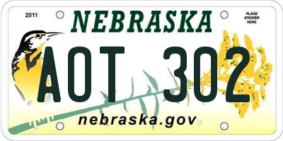 NE license plate AOT302