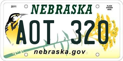 NE license plate AOT320