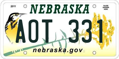 NE license plate AOT331