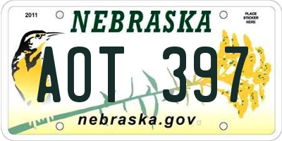 NE license plate AOT397