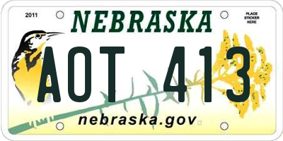 NE license plate AOT413