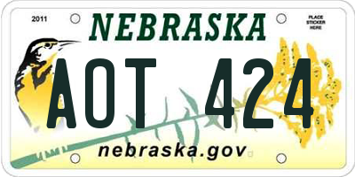 NE license plate AOT424