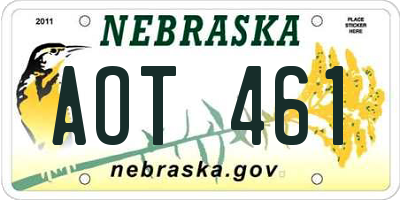 NE license plate AOT461