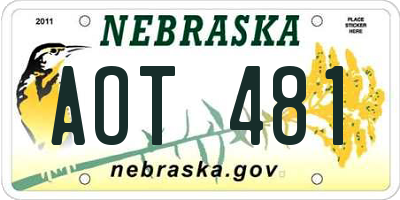 NE license plate AOT481