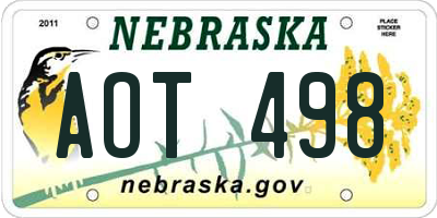 NE license plate AOT498