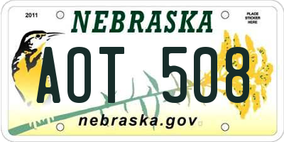 NE license plate AOT508