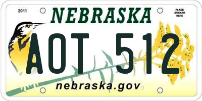 NE license plate AOT512