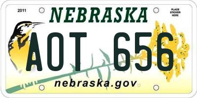 NE license plate AOT656