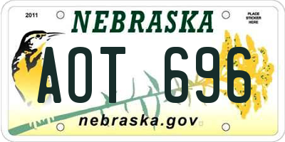 NE license plate AOT696