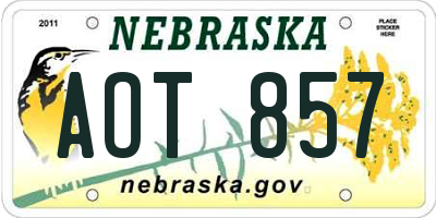 NE license plate AOT857