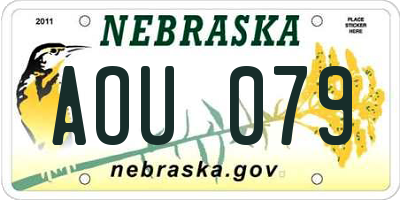NE license plate AOU079