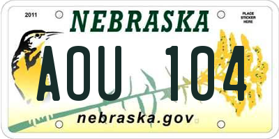 NE license plate AOU104