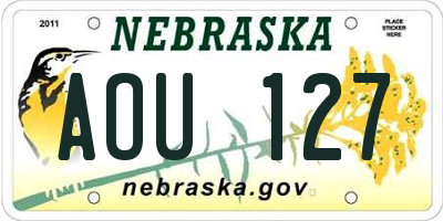 NE license plate AOU127