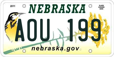 NE license plate AOU199