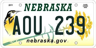NE license plate AOU239