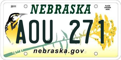 NE license plate AOU271