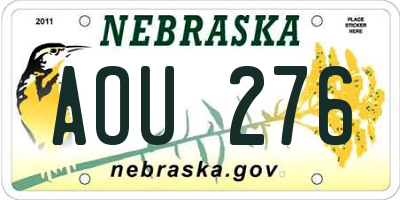 NE license plate AOU276