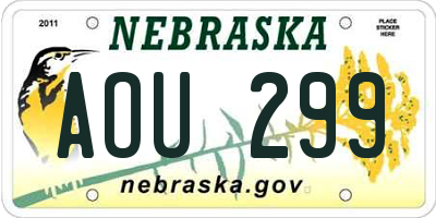 NE license plate AOU299