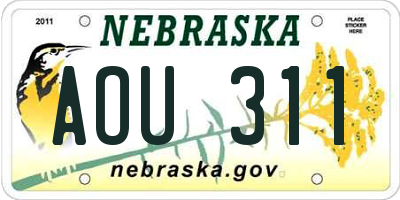NE license plate AOU311