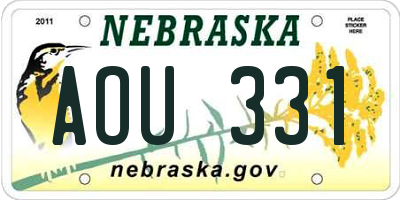 NE license plate AOU331