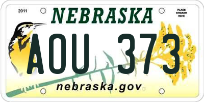 NE license plate AOU373
