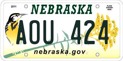 NE license plate AOU424