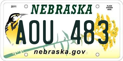 NE license plate AOU483