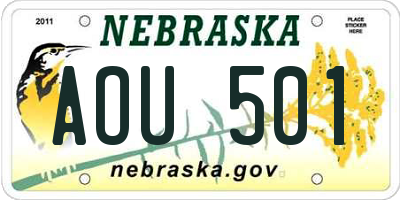 NE license plate AOU501