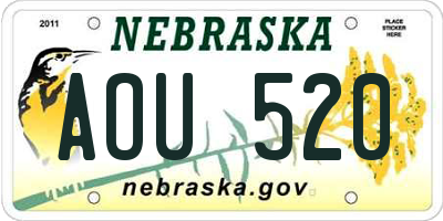 NE license plate AOU520