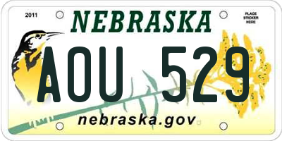 NE license plate AOU529