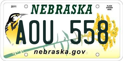 NE license plate AOU558