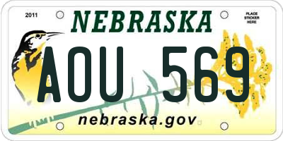 NE license plate AOU569