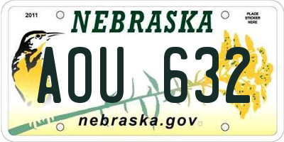NE license plate AOU632