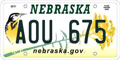 NE license plate AOU675