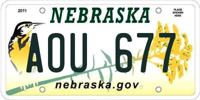 NE license plate AOU677