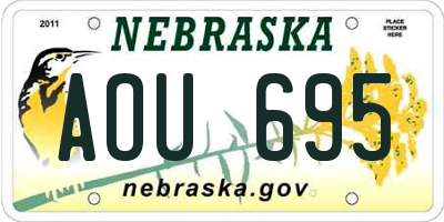 NE license plate AOU695