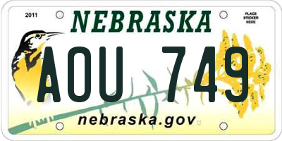NE license plate AOU749