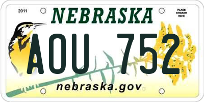 NE license plate AOU752
